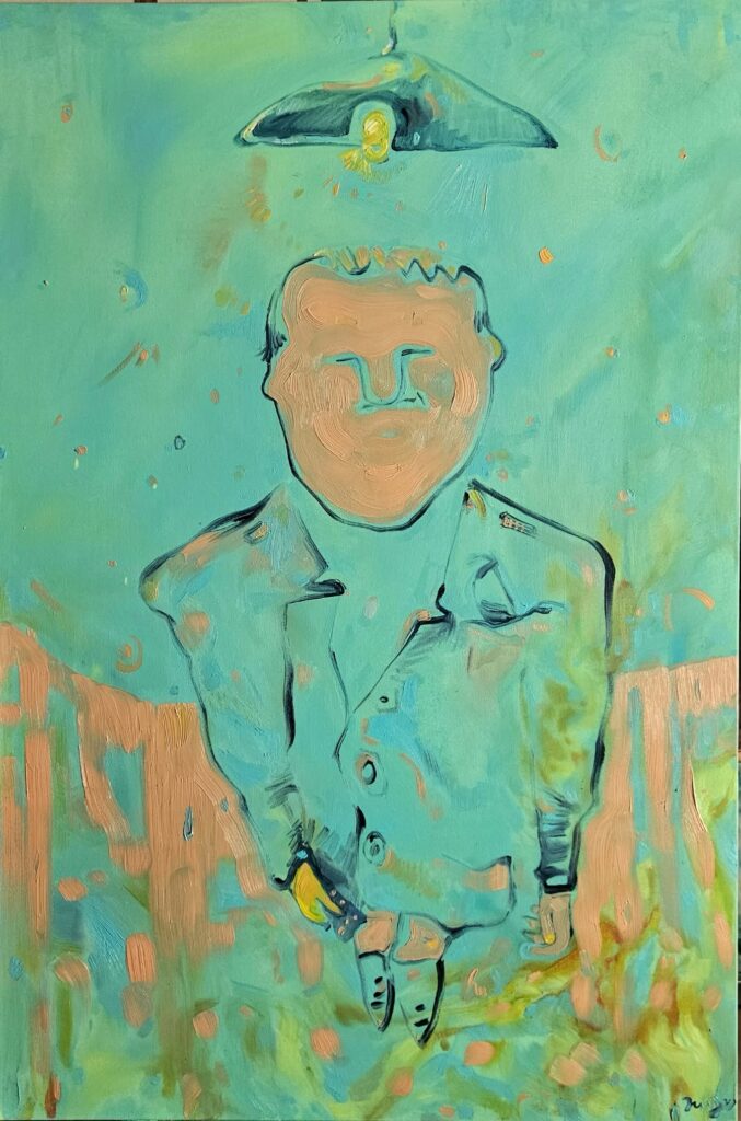 Kristjan Juusu „Juht kabiinita”, õlimaal lõuendil, 120 × 80 cm